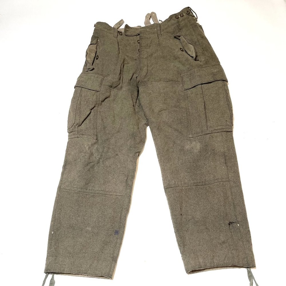 Vintage Army Surplus Wool Field Trousers Olive Drab Size 32/30